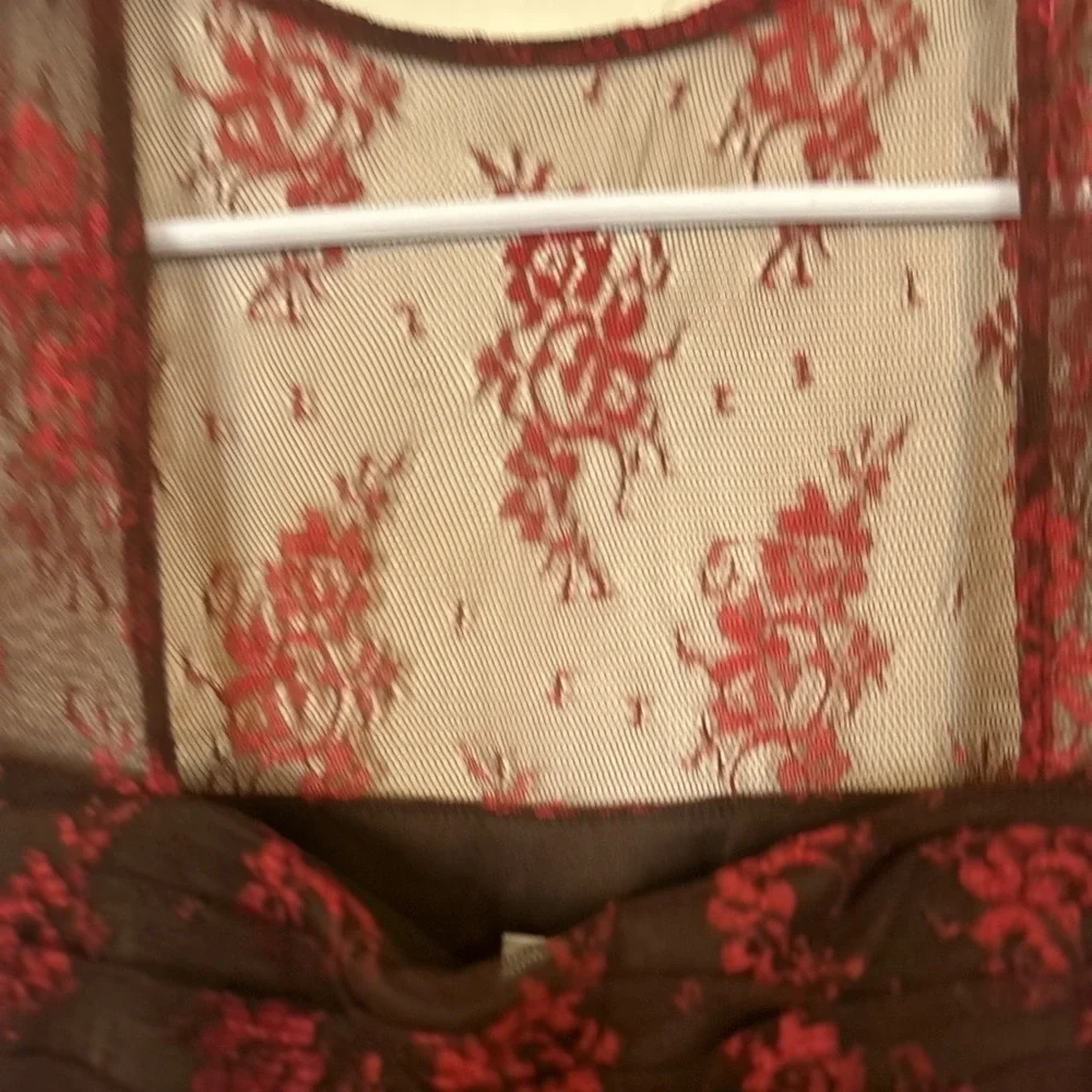 Sangria Fit And Flare Brown & Red Floral
Lace Corset Bodice Dress Size 10 - Picture 3 of 6